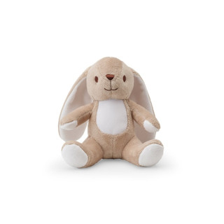 RABBY. Peluche em poliéster em formato de coelho, com tecido adequado para personalização