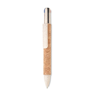 Caneta de cortiça com  4 cores
