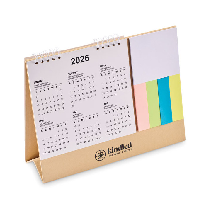 Calendário de mesa com memopad