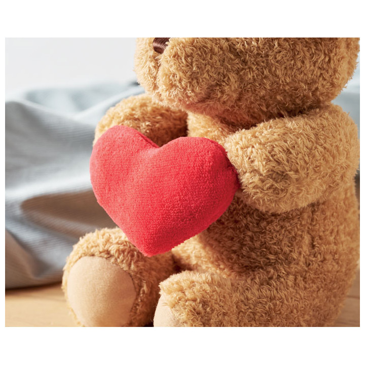 Urso de peluche com coração