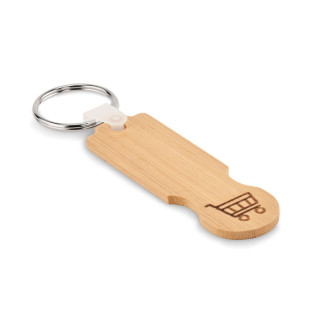 Porta-chaves bambu ficha euro