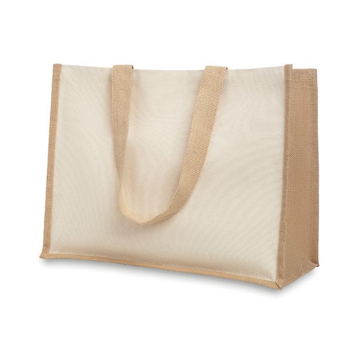 Saco compras de tela e juta