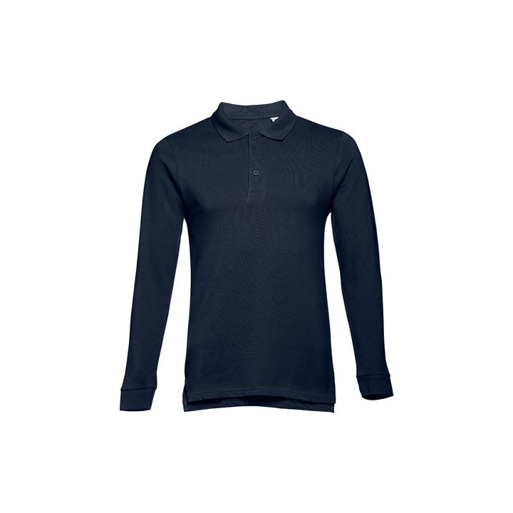 THC BERN. Polo de manga comprida para homem em algodão cardado