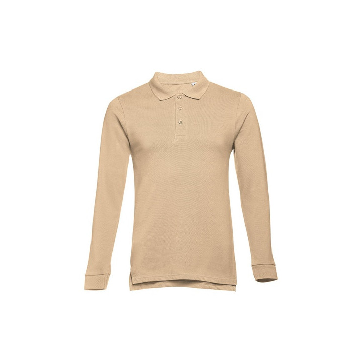 THC BERN. Polo de manga comprida para homem em algodão cardado