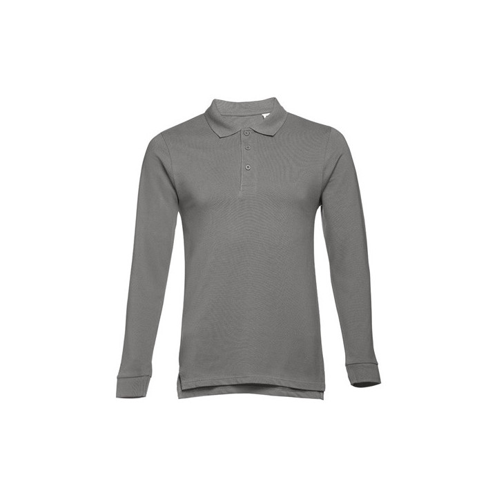 THC BERN. Polo de manga comprida para homem em algodão cardado