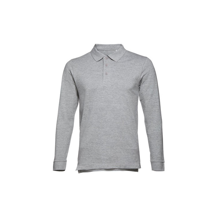 THC BERN. Polo de manga comprida para homem em algodão cardado